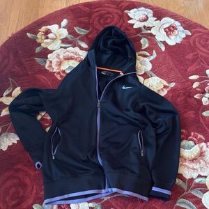 Nike Black and Lavender Zip-Up Hoodie
